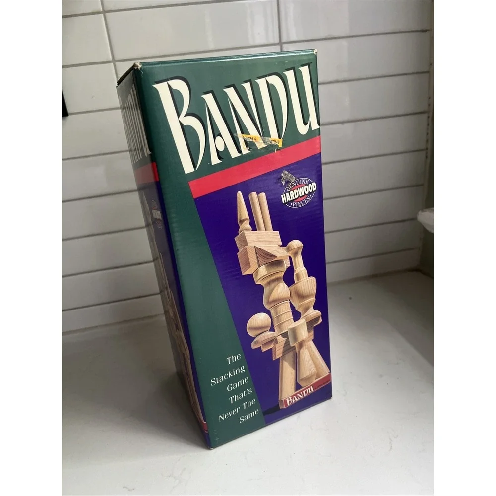 Vintage BANDU Wood Block Stacking Game - NEW - Milton Bradley - 1991